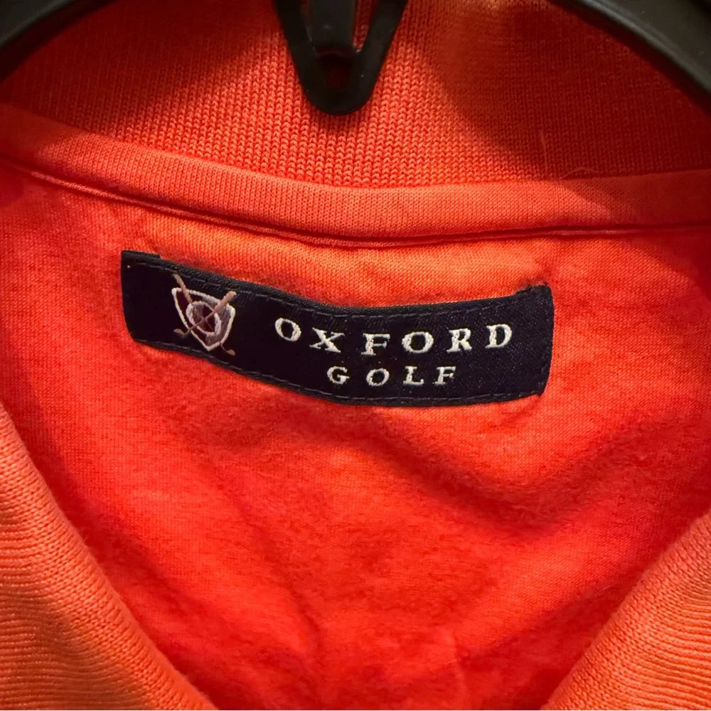 Oxford Orange and Navy Striped Golf Polo Shirt XL - Picture 3 of 4